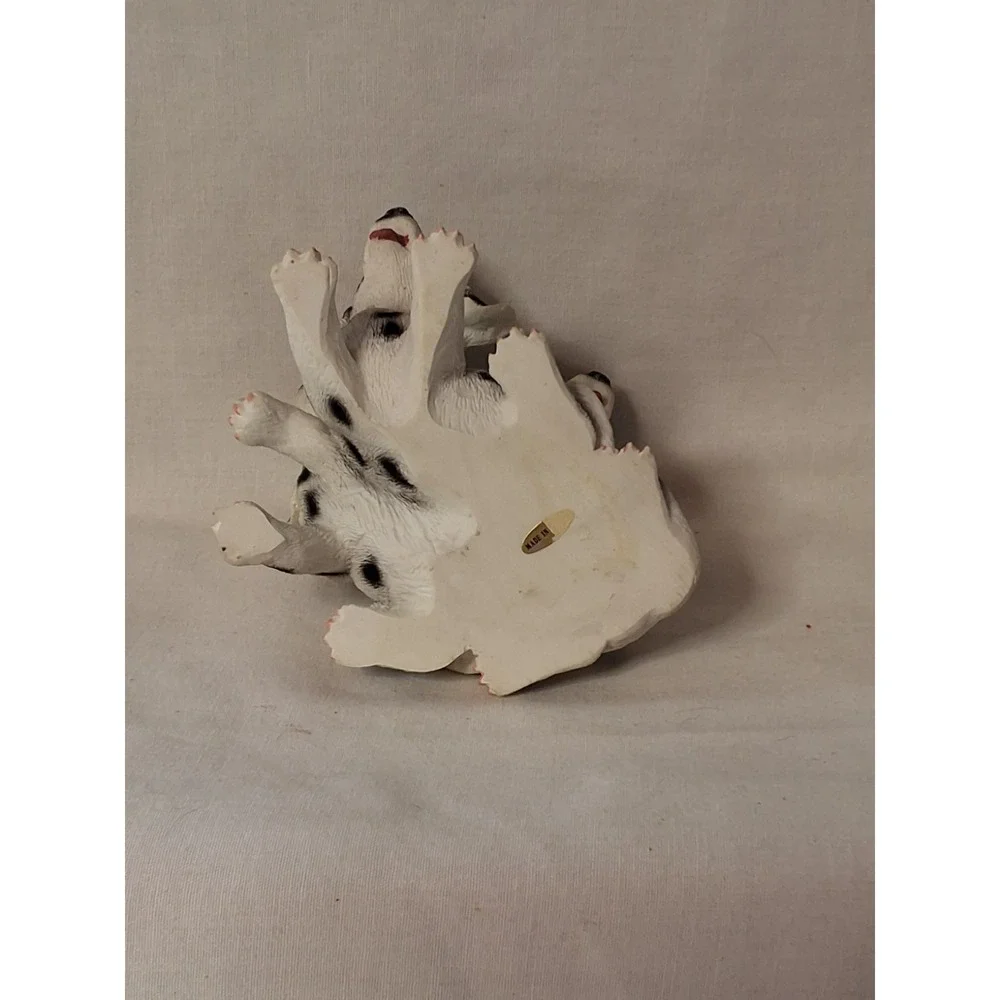 Vintage 1990s Dalmatian Puppies Resin Figurine VGVC